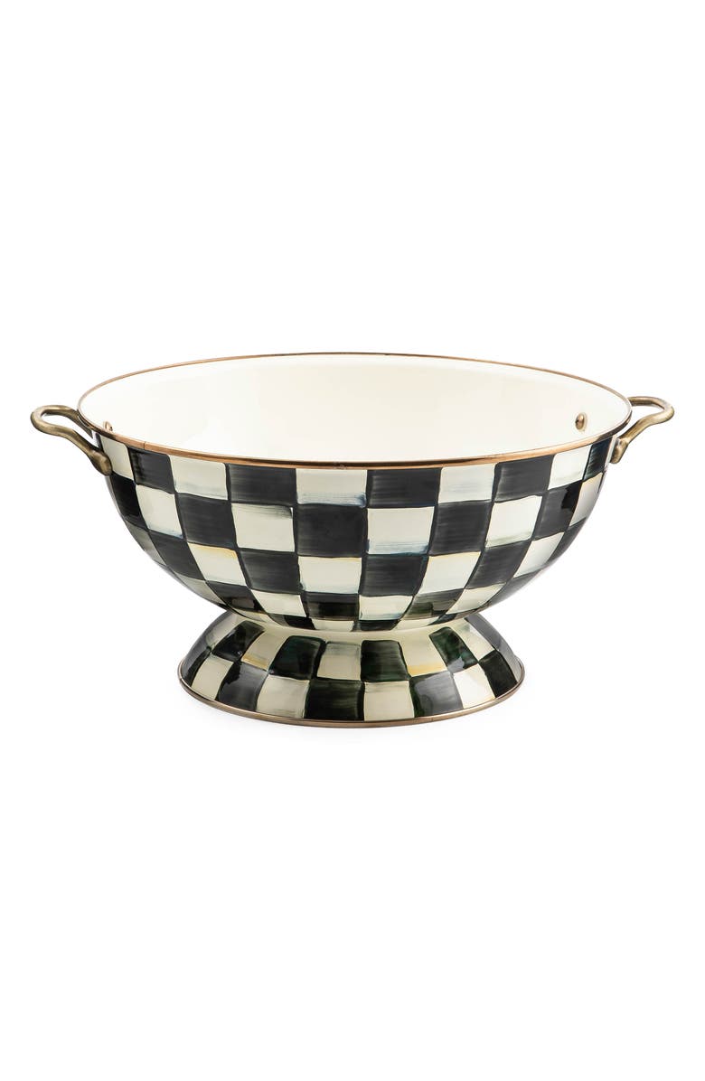 MACKENZIE CHILDS Courtly Check Enameled Steel Everything Bowl, Main, color, Black/ White