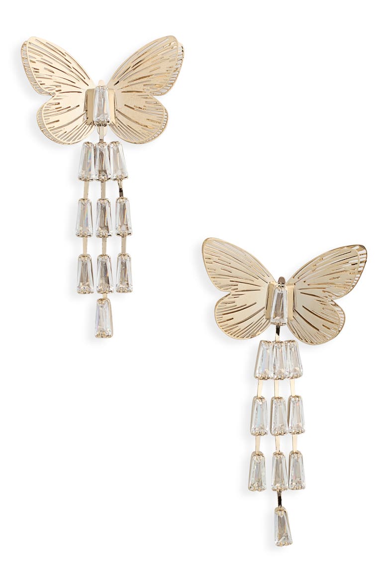 Fiora Butterfly Statement Earrings, Main, color, GOLD