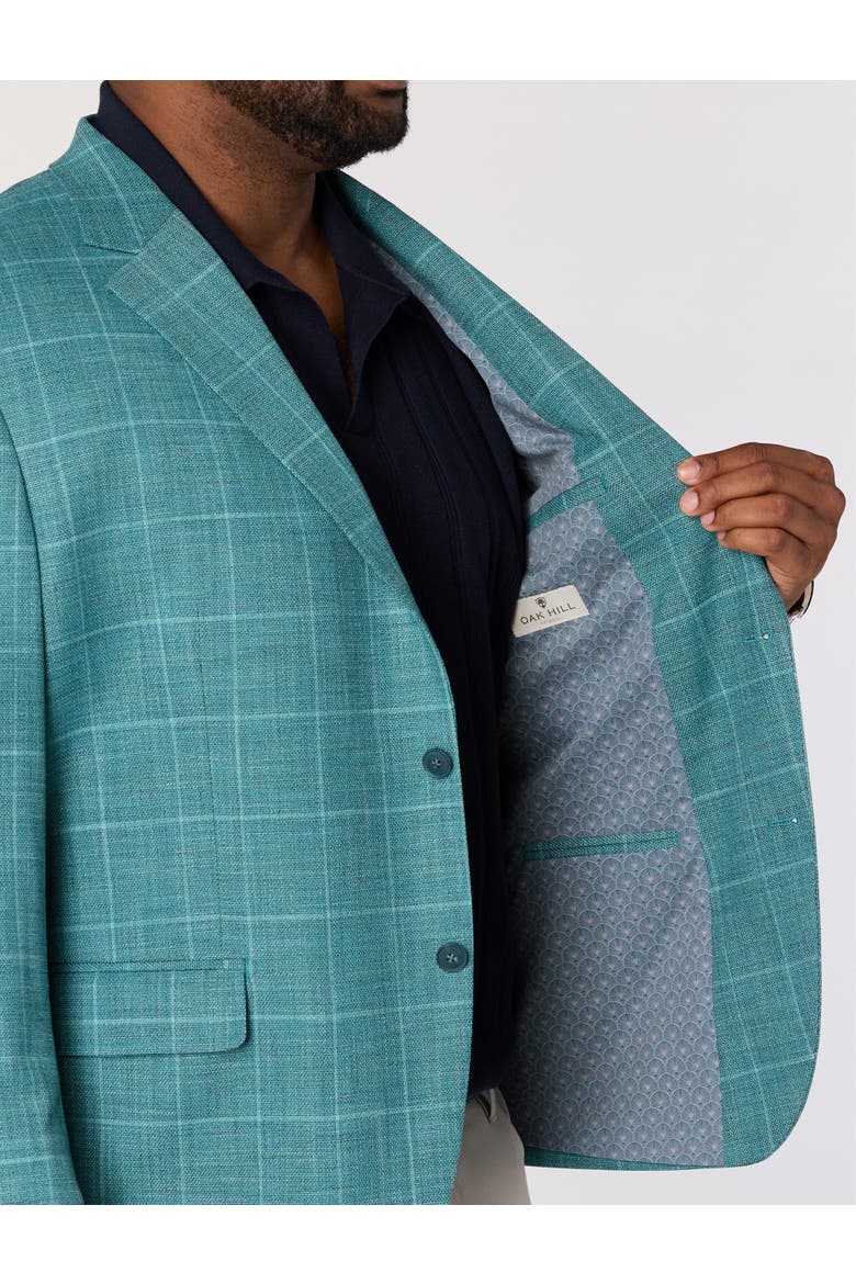 Big & Tall  Textured Windowpane Sport Coat, Alternate, color, TEAL