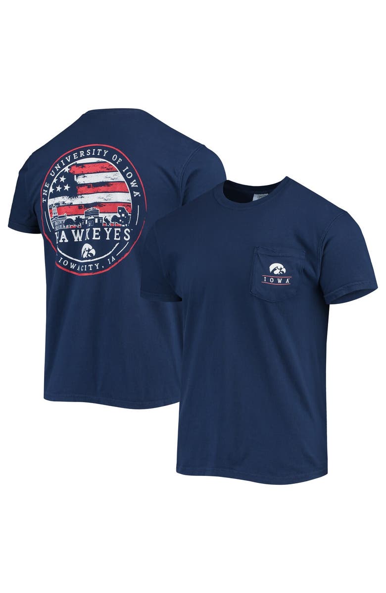 IMAGE ONE Men's Navy Iowa Hawkeyes Campus Americana T-Shirt, Main, color, 