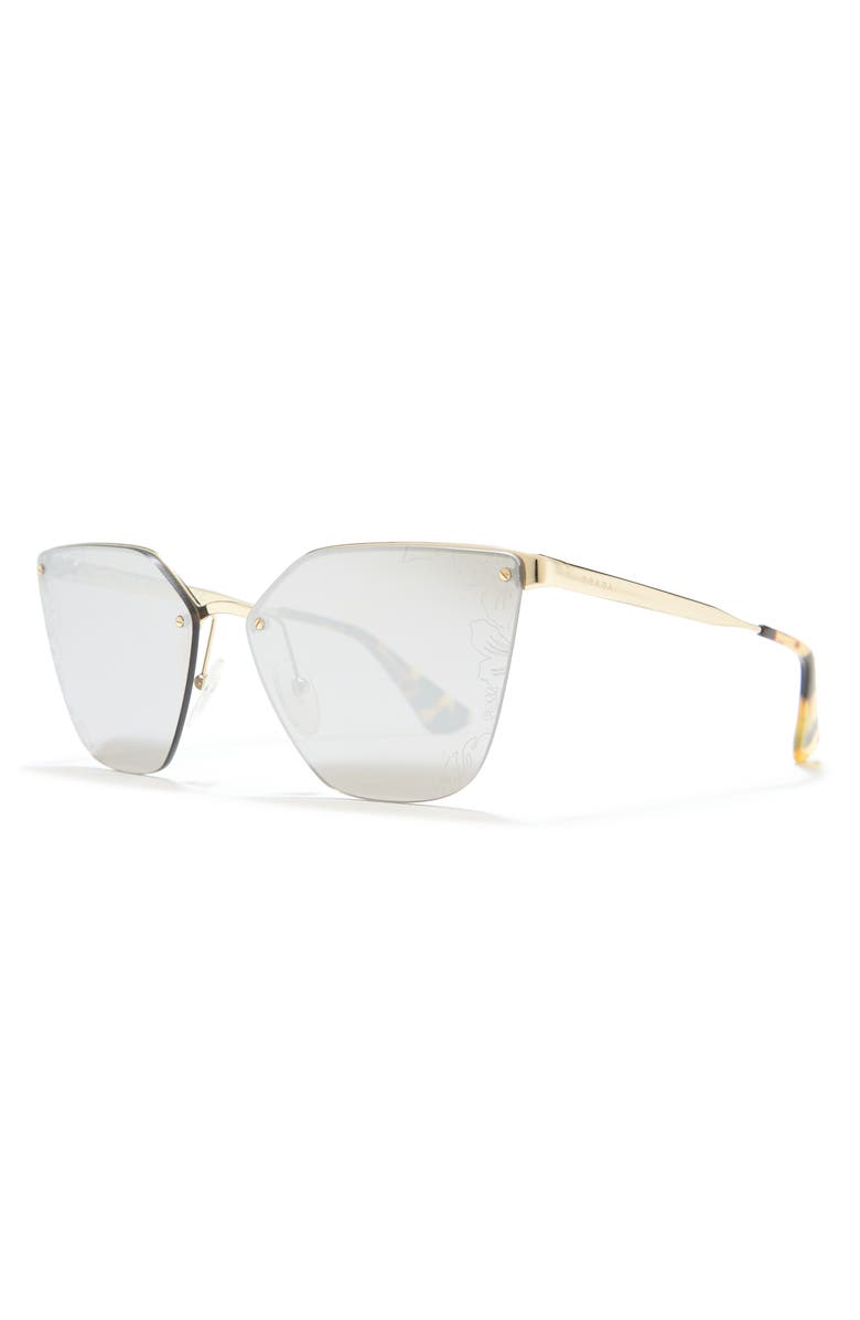 Prada 63mm Cat Eye Sunglasses, Alternate, color, Silver