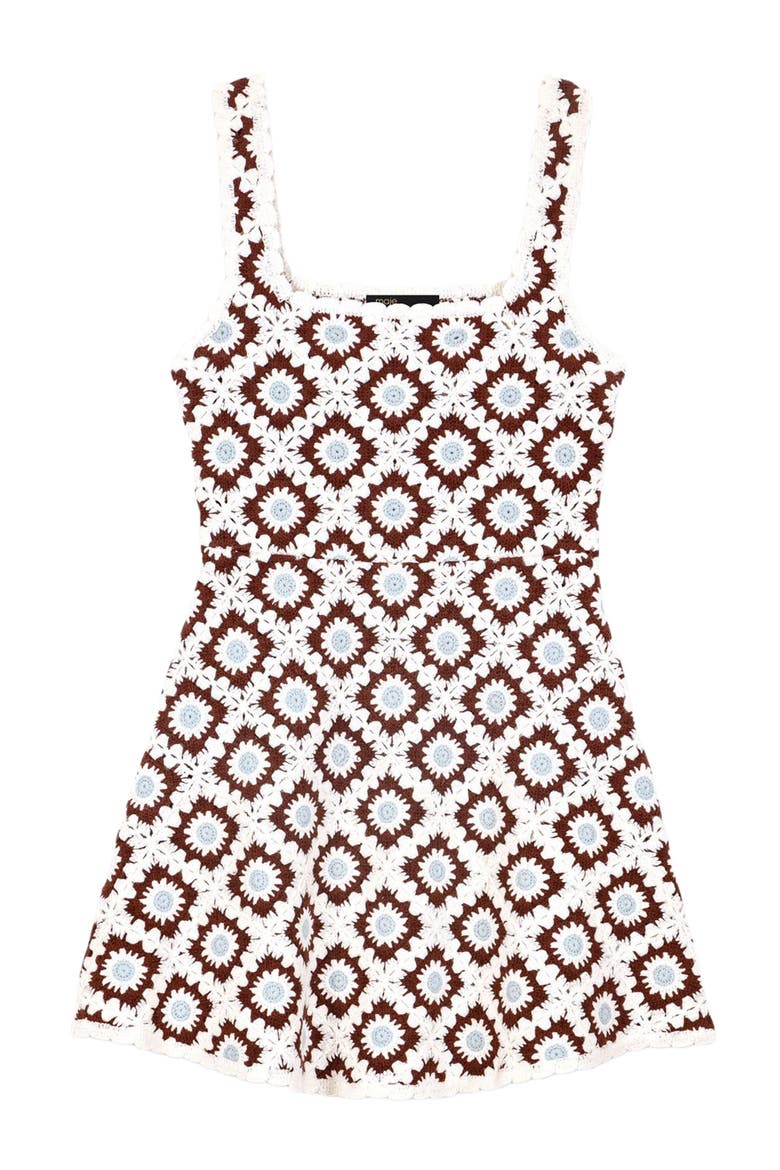 Floral crochet dress, Alternate, color, Brown/blue