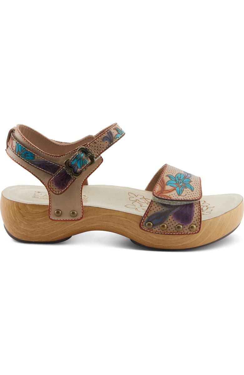 L'Artiste by Spring Step Dakoa Ankle Strap Sandal, Alternate, color, Beige Multi