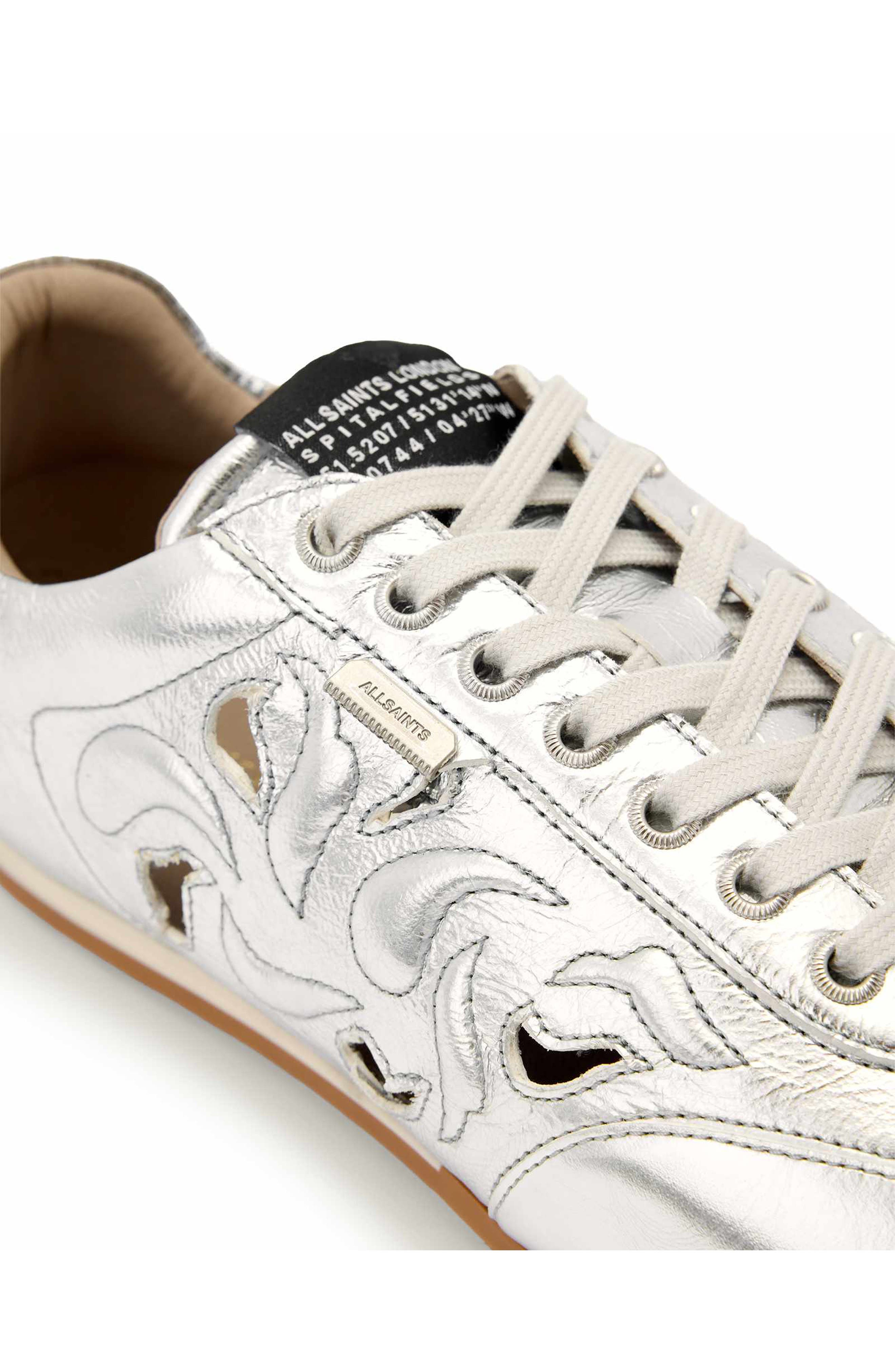 AllSaints Liam Western Sneaker, Alternate, color, Silver Shine