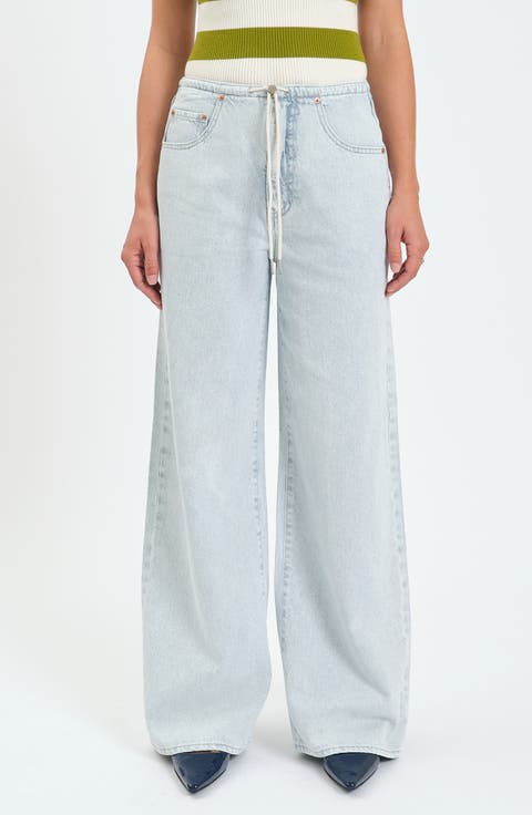 Madison Tie Waist Wide Leg Jeans