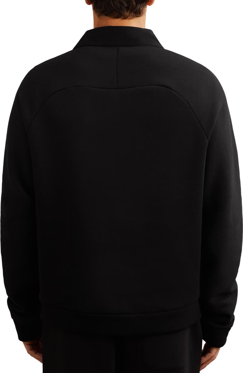 Reiss Costello Long Sleeve Cotton Blend Polo, Alternate, color, Black