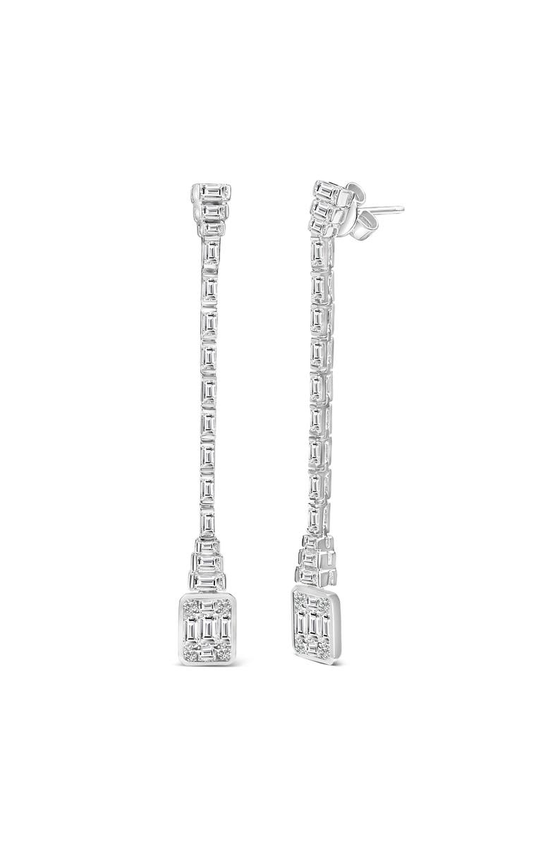 Haus of Brilliance 14K White Gold 1 1/2 Ct Diamond Composite Mosaic Drop Earrings, Alternate, color, White