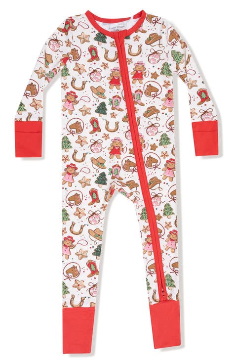 Cowboy Christmas Print Zip Romper (Baby)
