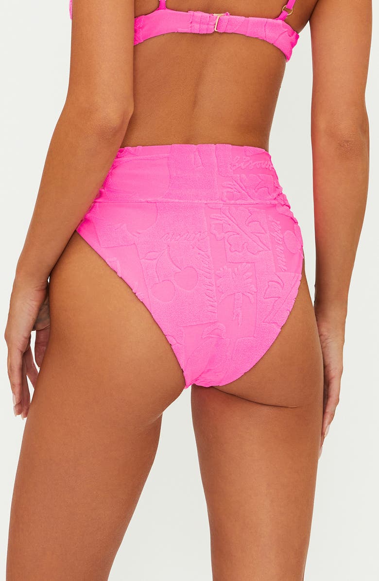 Beach Riot Highway High Waist Bikini Bottoms, Alternate, color, Strawberry