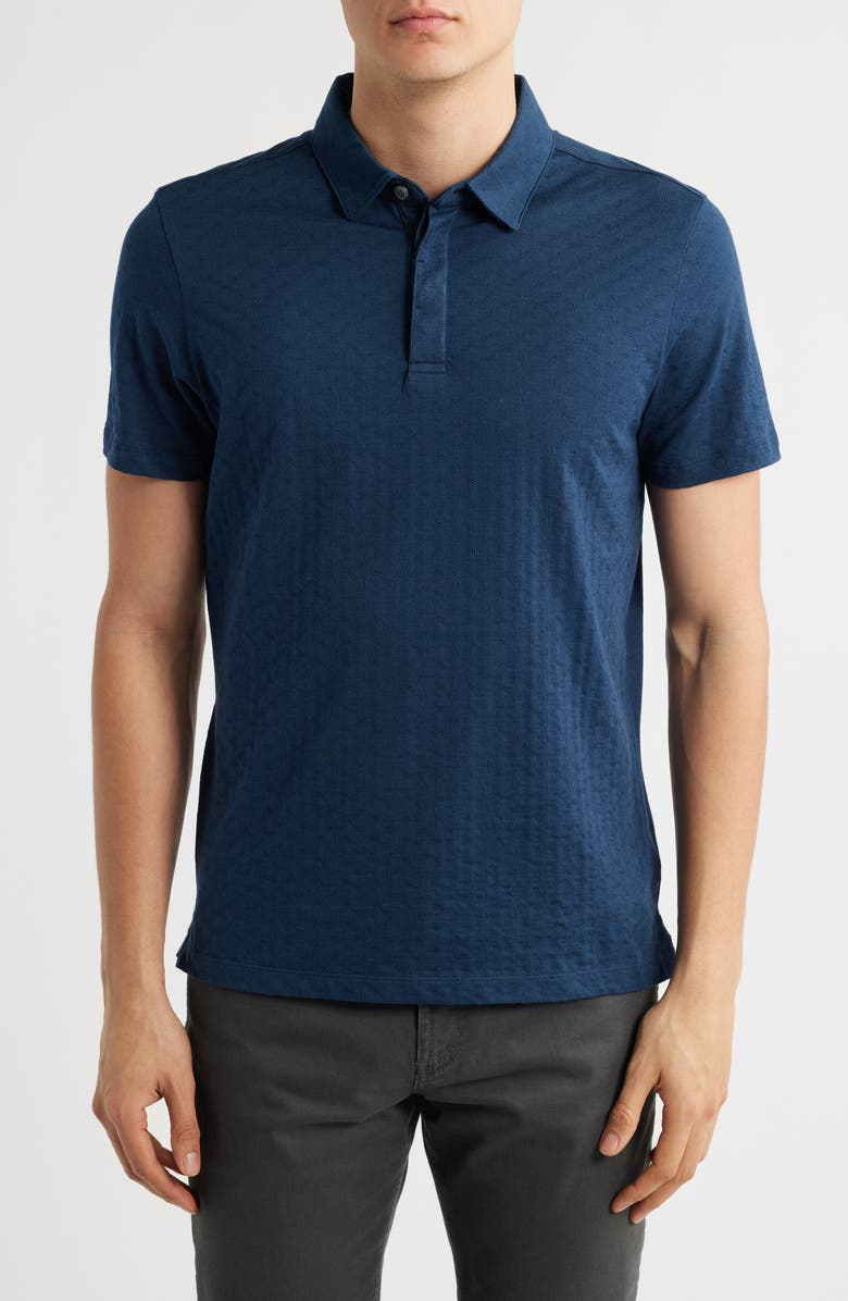 Robert Barakett Mirage Geo Jacquard Polo, Main, color, Navy