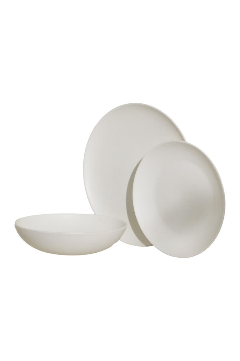 Taglio Bone China 12-Piece Dinnerware Set, Main, color, Matte White