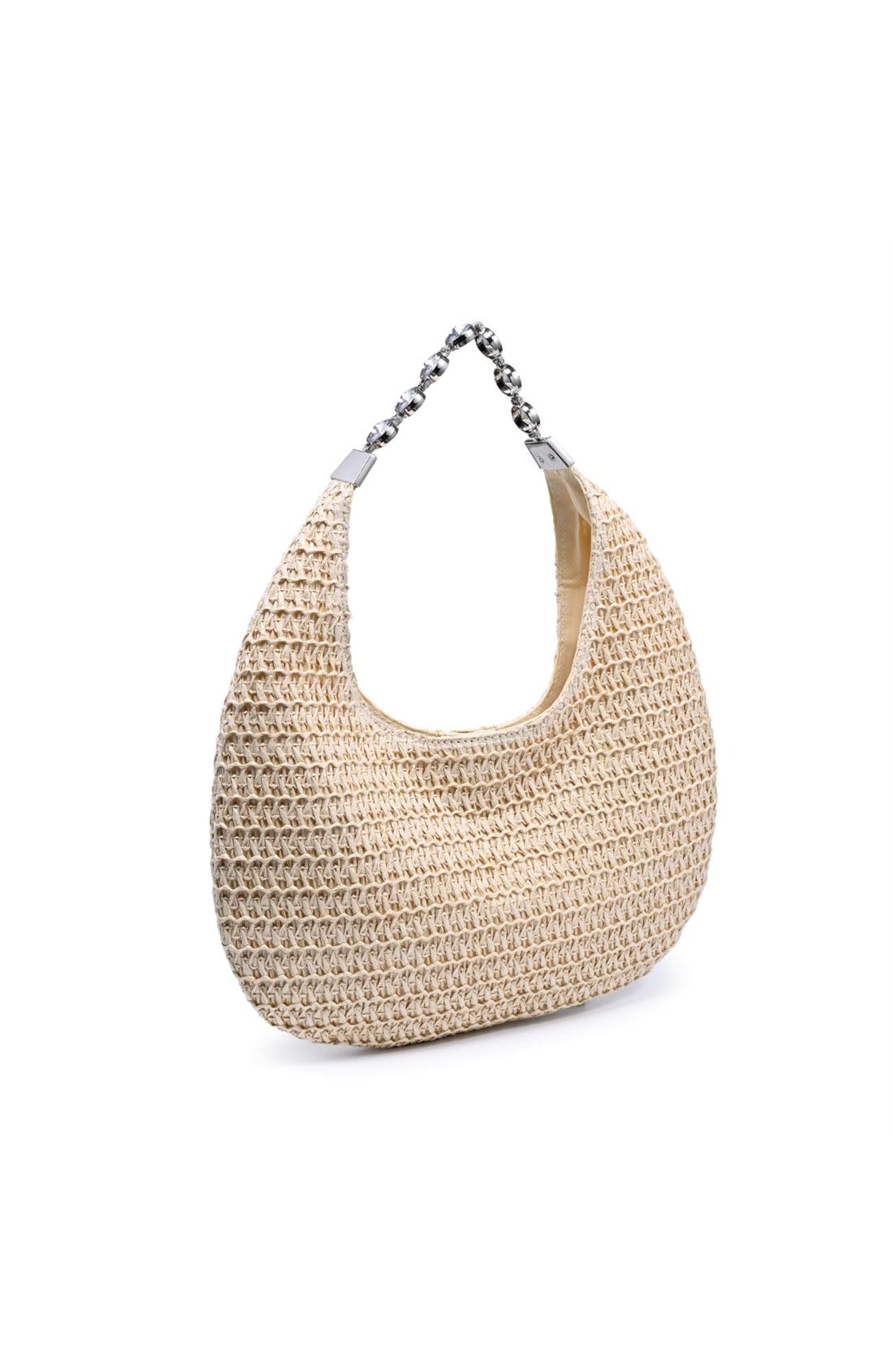 Bejeweled Hobo, Alternate, color, Beige