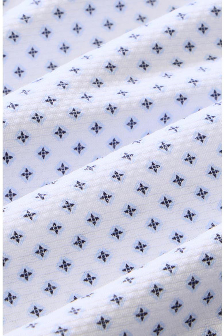 Halyard Trim Fit Short Sleeve Performance Button-Up Shirt, Alternate, color, CLOUD BLUE TUDOR STAR
