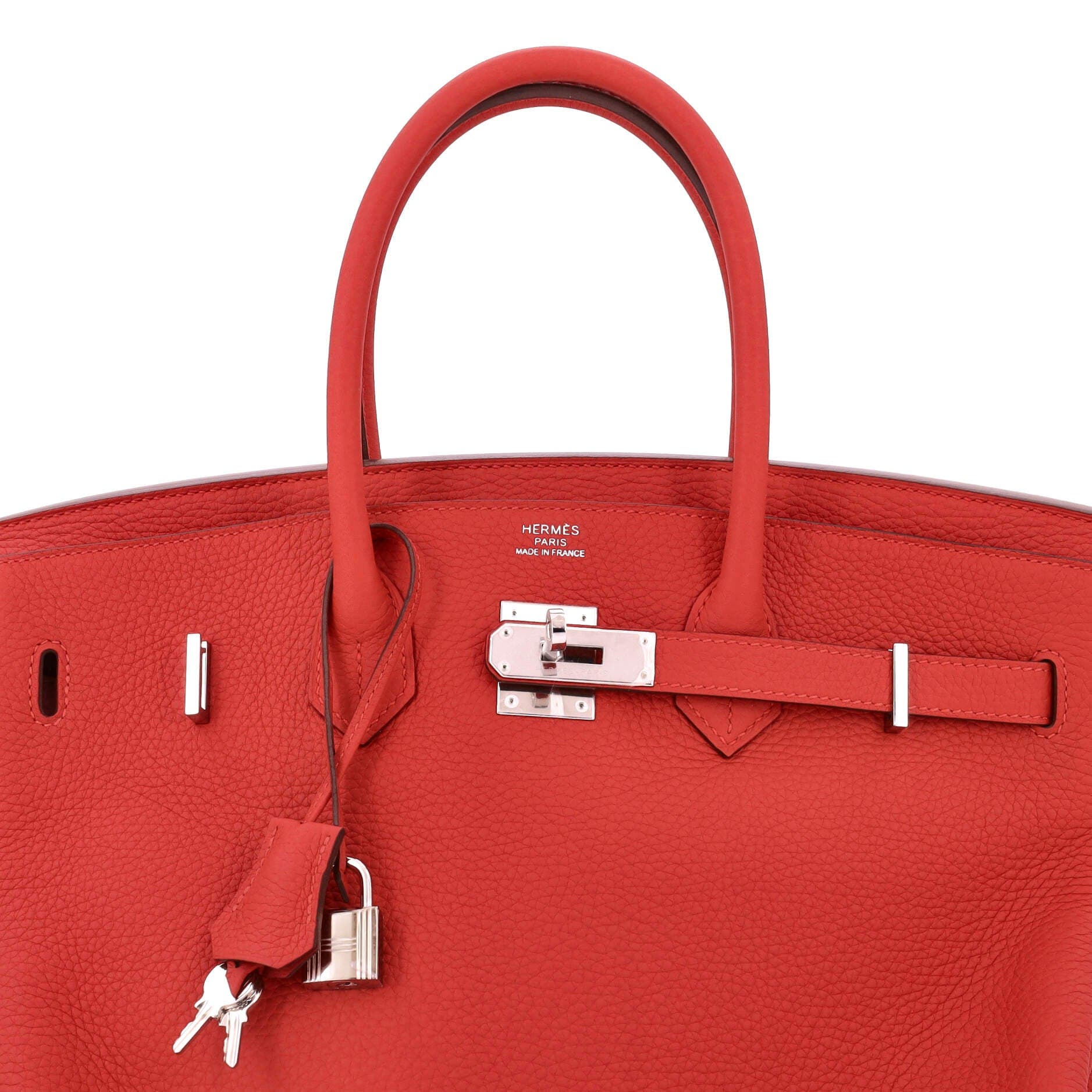 Pre-Owned Hermes Birkin Handbag Red Togo with Palladium Hardware 35, Alternate, color, 