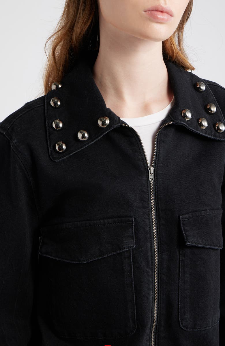 Rails Roxbury Stud Detail Denim Jacket, Alternate, color, Black Stone Studded