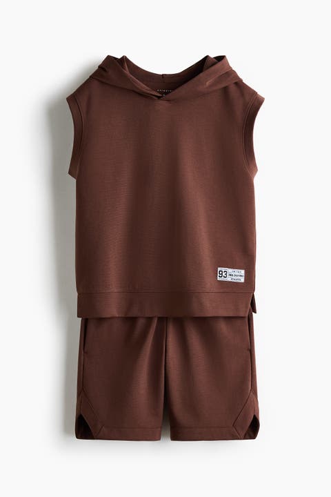 Sleeveless Sports Hoodie Set With Drymove