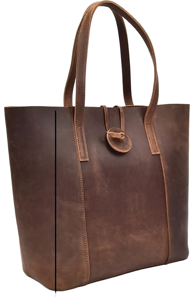 STEEL HORSE LEATHER The Taavi Tote | Handcrafted Leather Tote Bag, Alternate, color, Brown