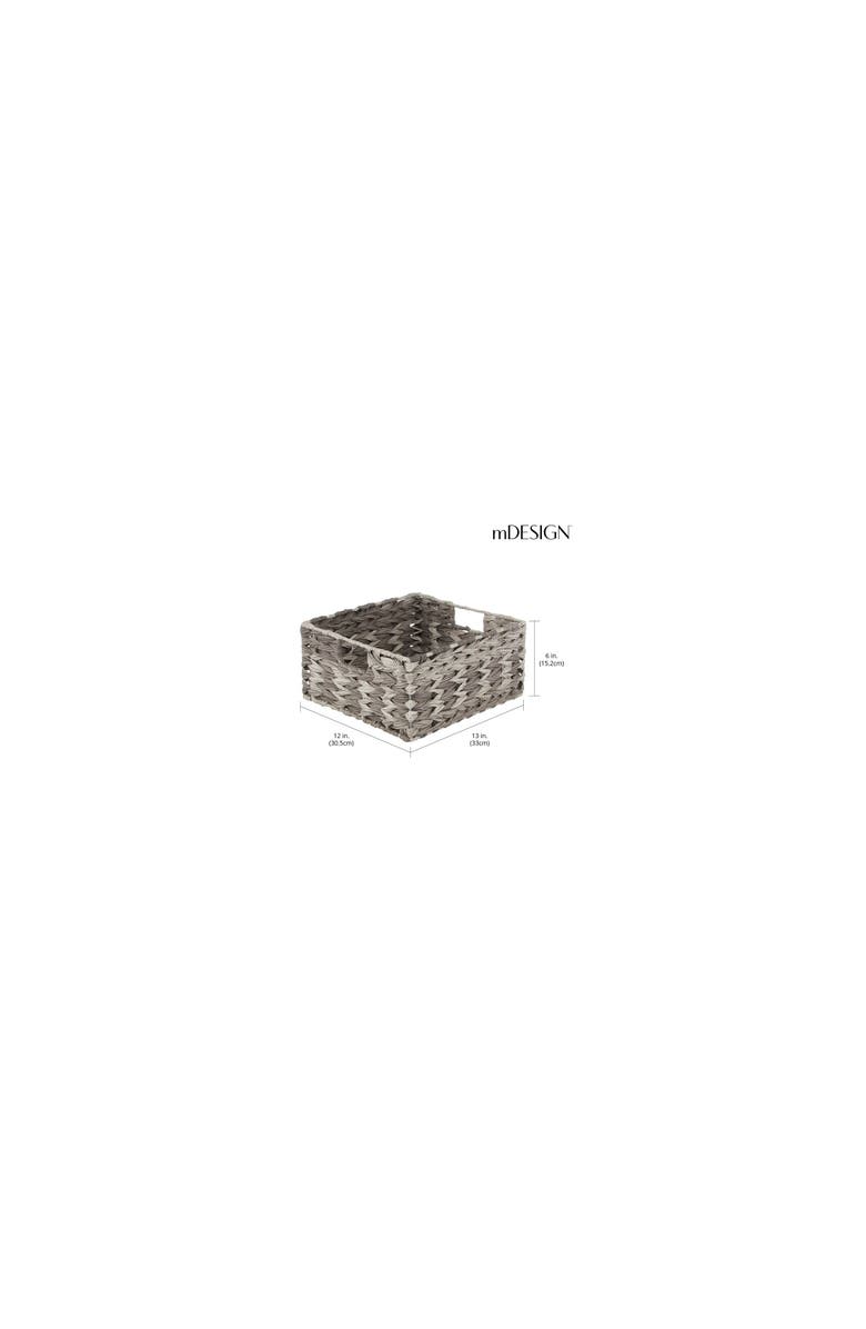 mDesign Woven Plastic Kitchen Pantry Storage Baskets - 6 Pack - Gray Ombre, Alternate, color, Gray
