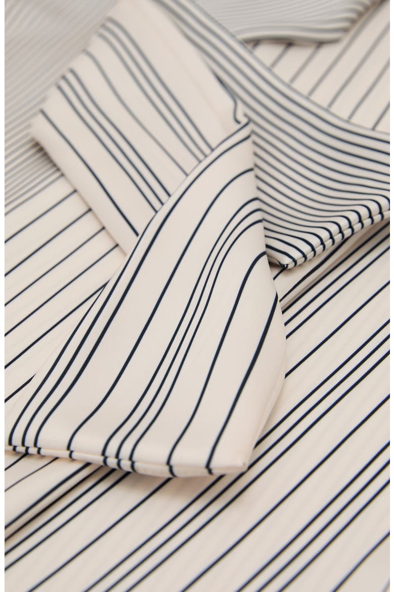 Rina Striped Tie Neck Top, Alternate, color, IVORY/ NAVY