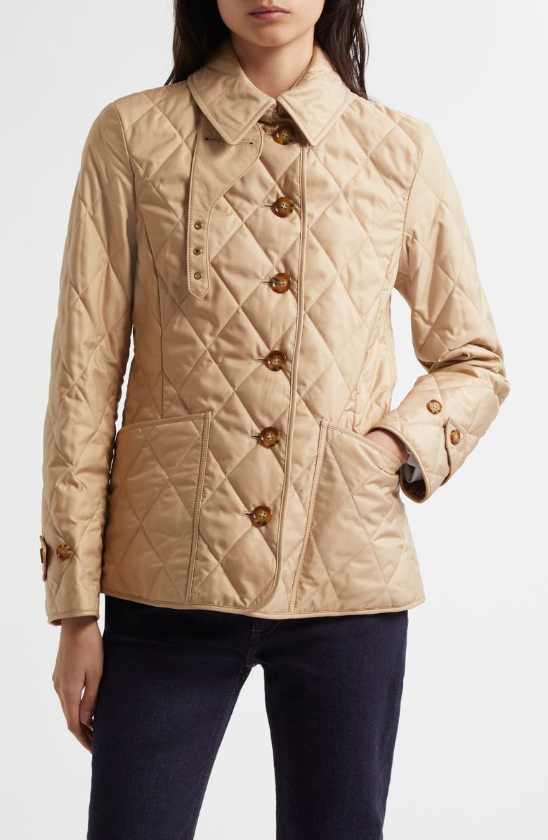 Burberry Fernleigh Quilted Jacket, Main, color, New Chino