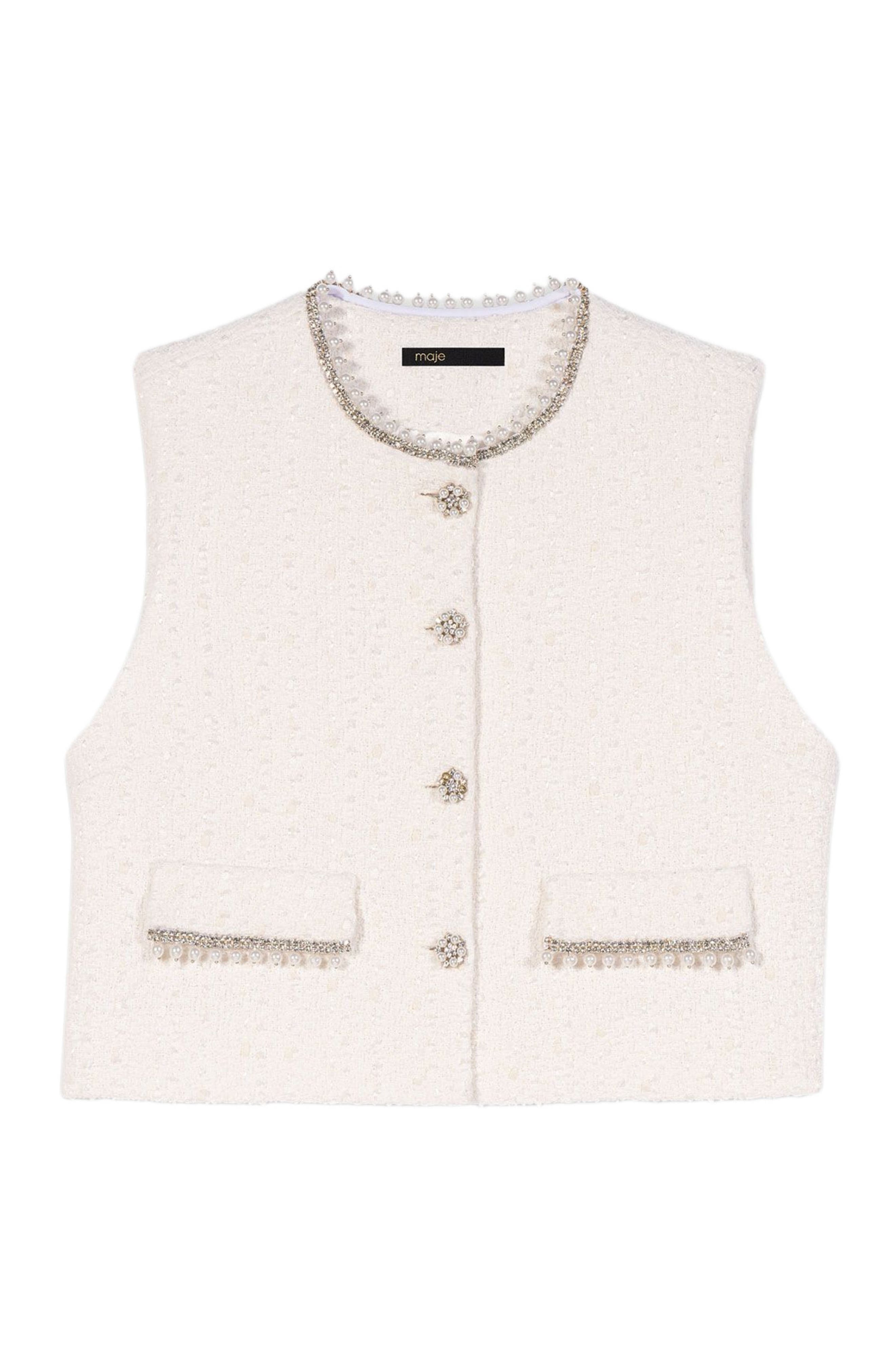 Beaded tweed jacket