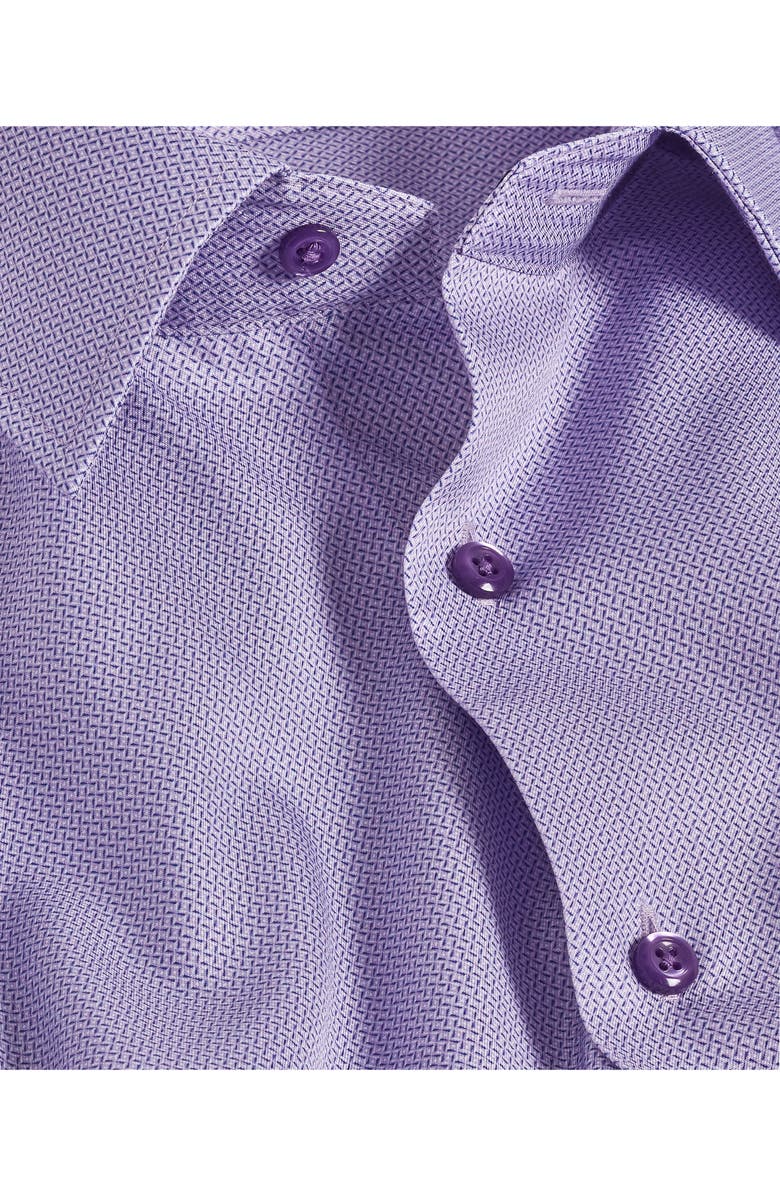 David Donahue Regular Fit Microprint Dress Shirt, Alternate, color, Lilac