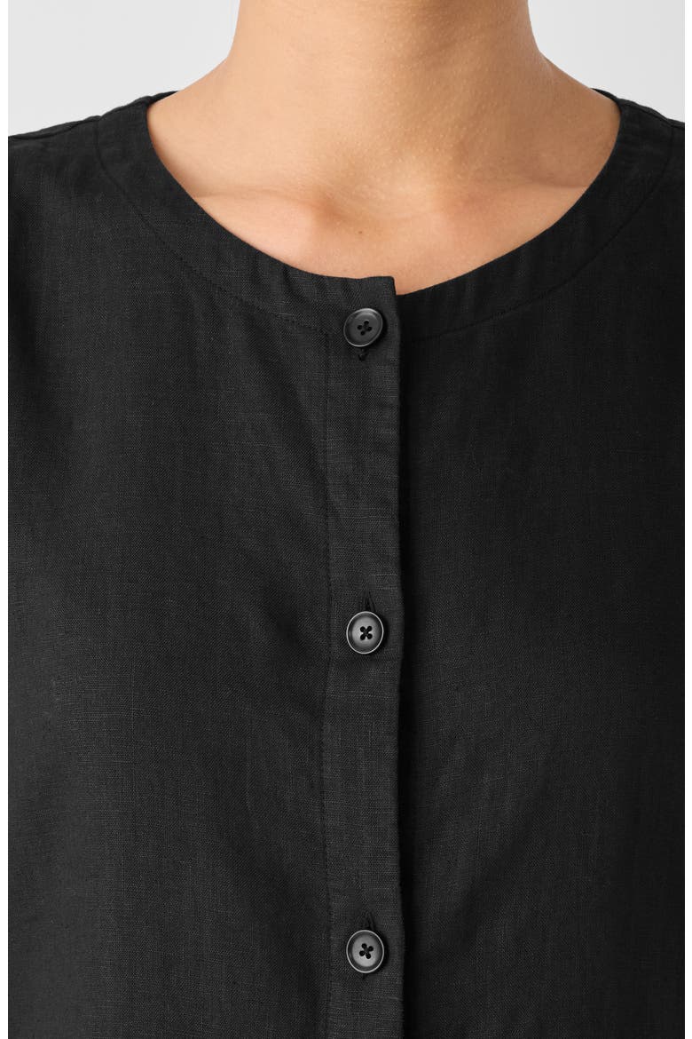 Organic Linen Tie Back Longline Vest, Alternate, color, BLACK