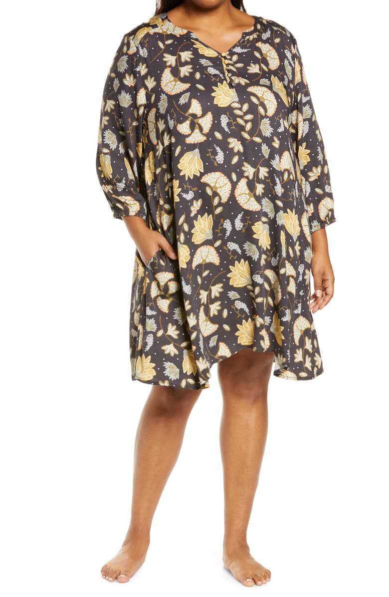 Refinery29 Pajama Shirt Dress, Main, color, 