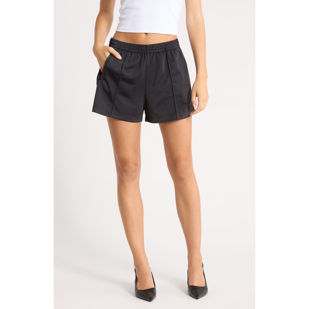 Re/Done A Frame Track Shorts in Blkwithwhite at Nordstrom, Size Large