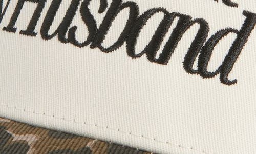 Kenzkustomz Sorry About My Husband Canvas Snapback Baseball Cap In Brown