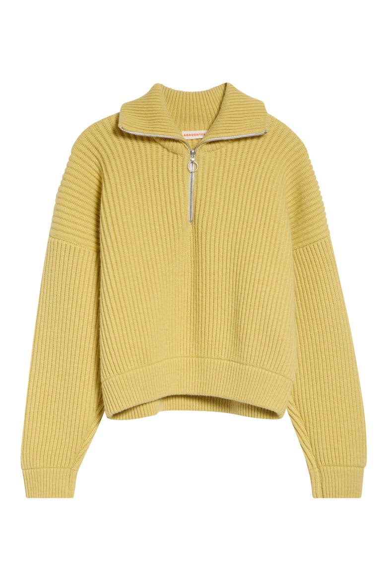 Rowan Rib Half Zip Sweater, Alternate, color, YELLOW