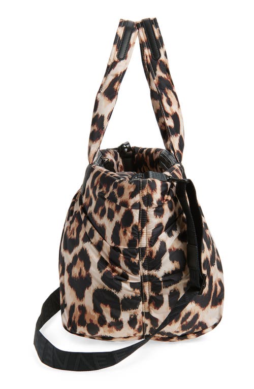 Veecollective Medium Caba Leopard Print Recycled Polyester Tote In Animal Print