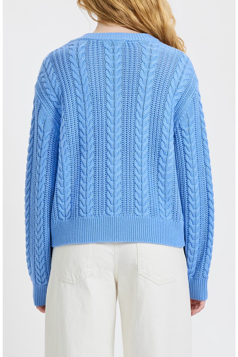 Ryland Cable Sweater, Alternate, color, BLUE HYDRANGEA