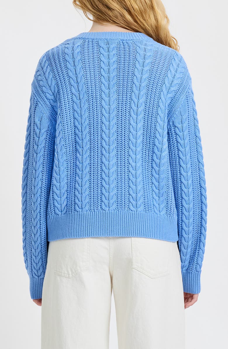 French Connection Ryland Cable Sweater, Alternate, color, 40-Blue Hydrangea