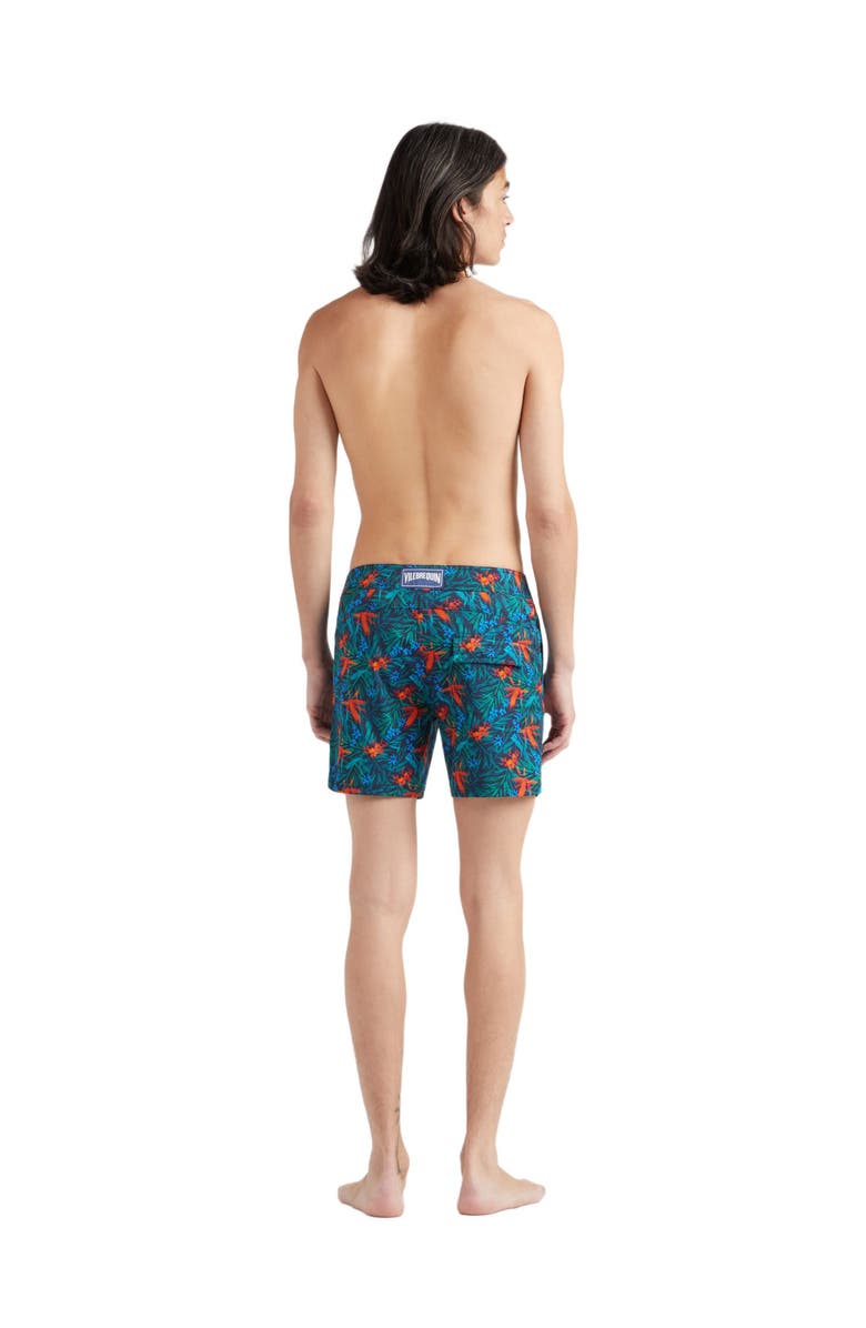 Vilebrequin Men's Tropical Flower Stretch Board Shorts, Alternate, color, Bleu Marine