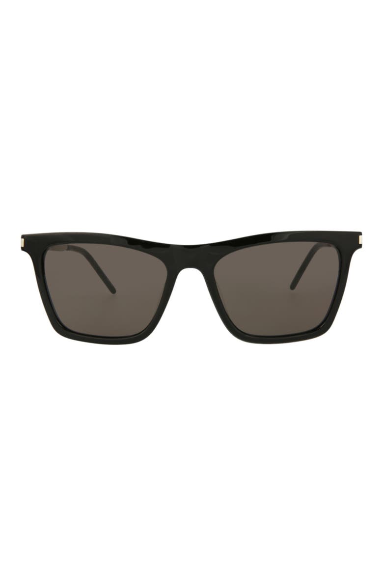 55mm Square Sunglasses, Main, color, BLACK SILVER BLACK