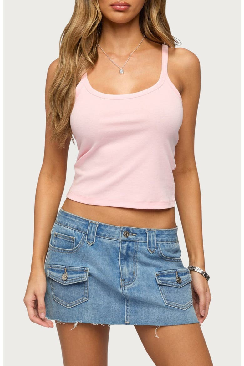 Basic Babe Stretch Cotton Crop Camisole, Main, color, LIGHT-PINK