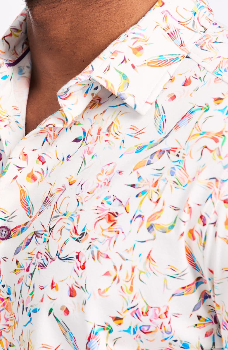 Robert Graham Wilmot Short Sleeve Cotton Button-Up Shirt, Alternate, color, White