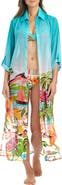 BLEU by Rod Beattie Long Sleeve Cover-Up Shirtdress