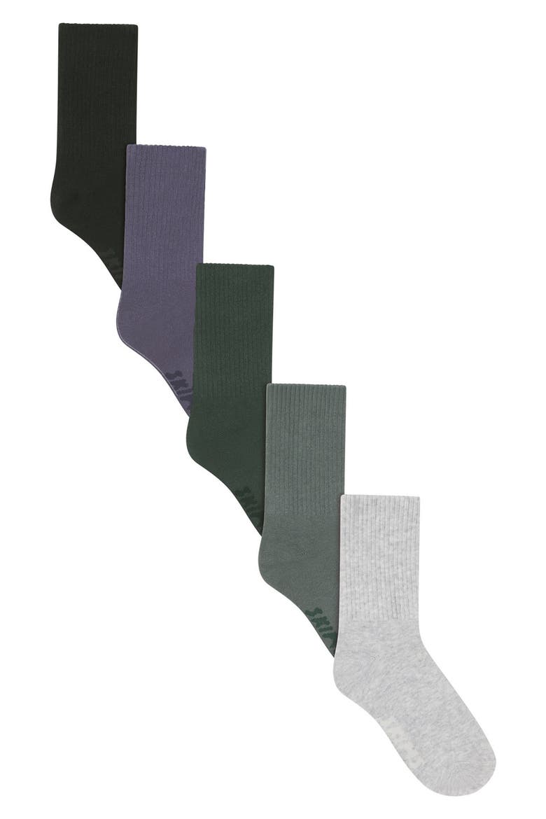 5-Pack Cotton Blend Sport Socks, Main, color, LIGHT HEATHER GREY MULTI