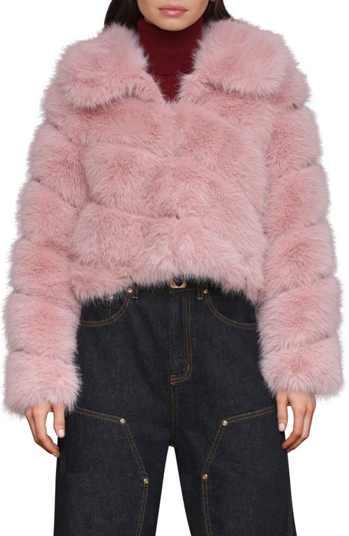 Avec Les Filles Faux Fur Crop Jacket In Pink