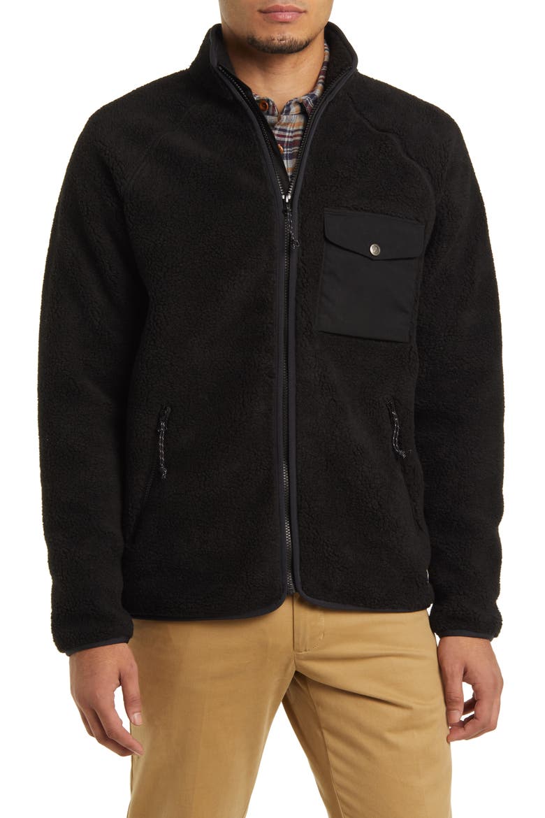 Vardag Pile Fleece Zip Jacket, Alternate, color, BLACK