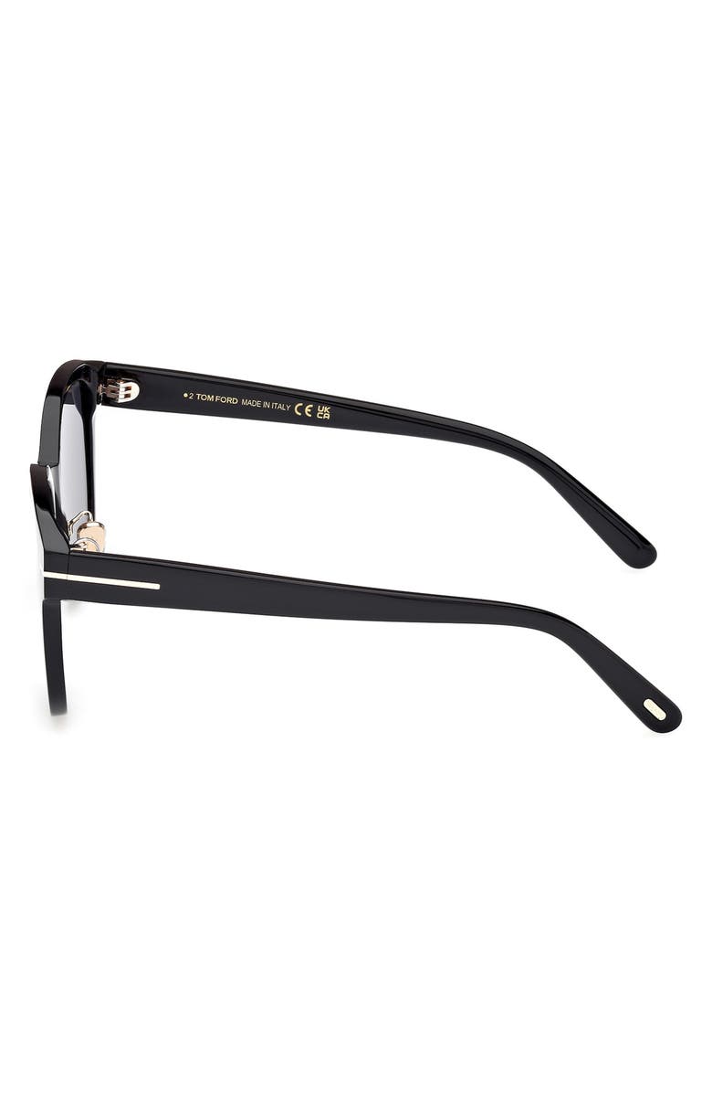 TOM FORD 55mm Butterfly Sunglasses, Alternate, color, Shiny Black / Smoke