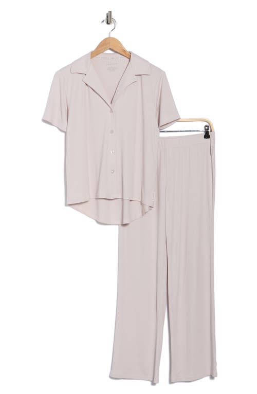 Danskin Collarted Top Pajamas In Neutral
