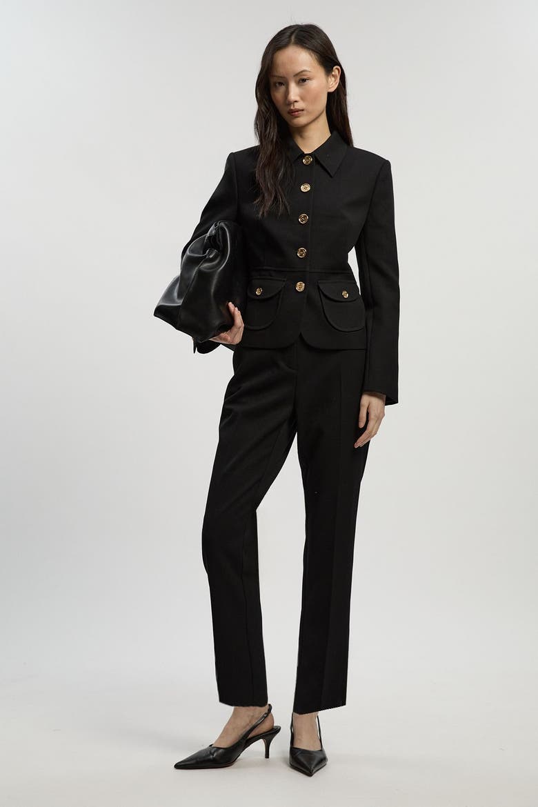 Petite Textured Tailored Jacket, Alternate, color, Black