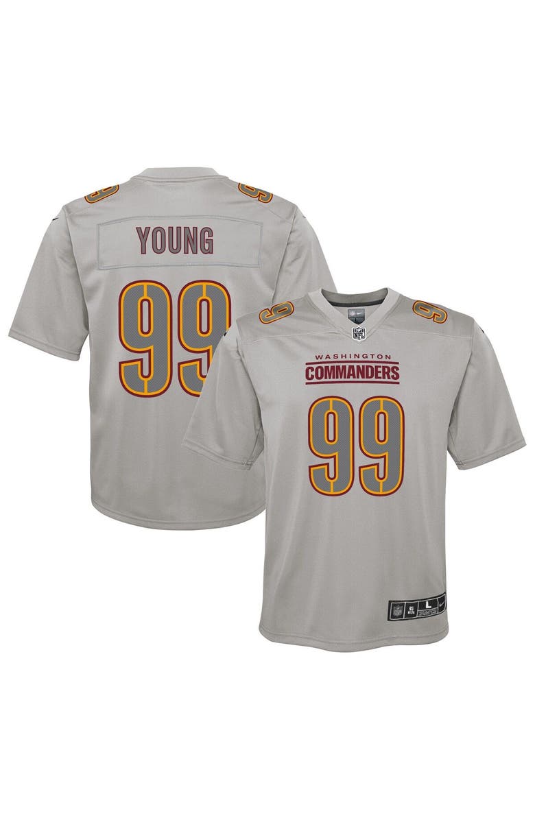 Nike Youth Nike Chase Young Gray Washington Commanders Atmosphere Fashion Game Jersey, Main, color,