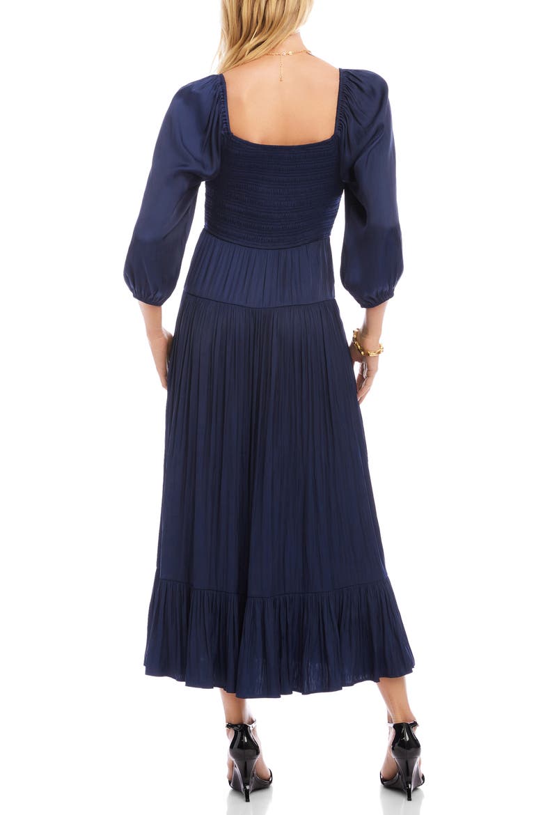 Smocked Balloon Sleeve Maxi Dress, Alternate, color, NAVY