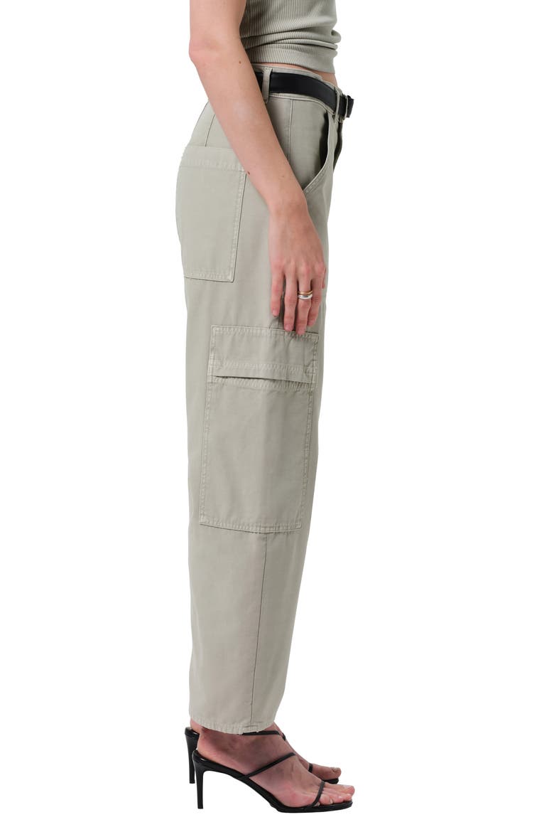 Marcelle Low Rise Barrel Cargo Pants, Alternate, color, MATCHA