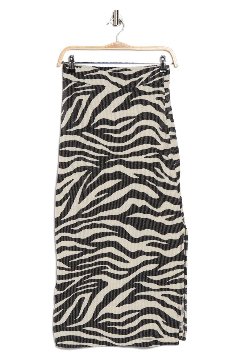 Renee C Zebra Rib Knit Skirt, Alternate, color, Black Multi