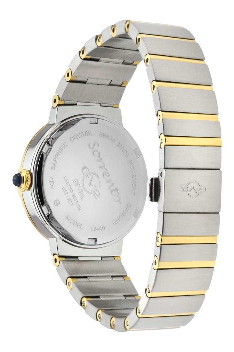 Sorrento Diamond Two-Tone Bracelet Watch, 32mm - 0.013ct., Alternate, color, GOLD